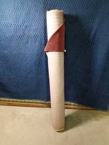 lot 319 image: Lg roll of Lt. burgundy patterned upholstery fabric