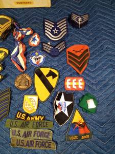 lot 257 image: Cigar box full of military patches