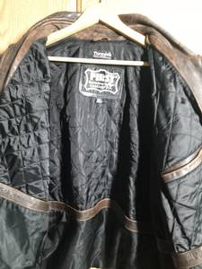 lot 290B image: Brown Leather Jacket Size XXL
