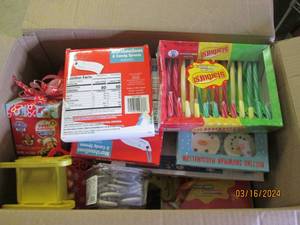 lot 1 image: box of candy and more in date...