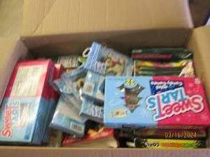 lot 15 image: box of candy and more in date...