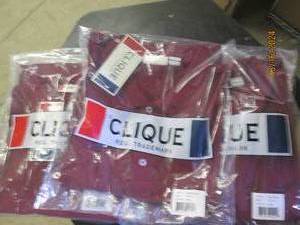lot 30 image: 5 new clique xltg burgandy shirts...