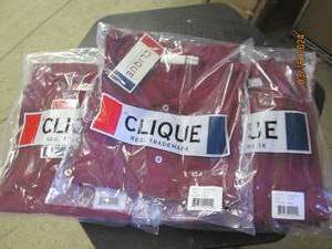 lot 31 image: 5 new clique xltg burgandy shirts...