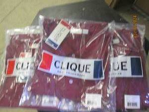 lot 33 image: 5 new clique xltg burgandy shirts...