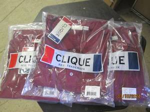 lot 34 image: 5 new clique xltg burgandy shirts...