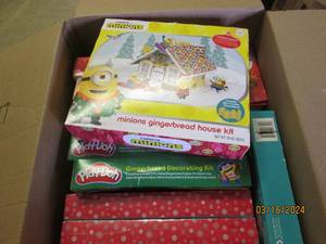 lot 69 image: box of gingerbread house kits may 2024