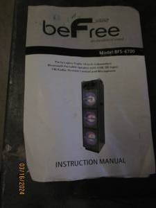 lot 92 image: be free sound speakers model bfs-6700 broken handle and remote