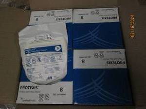 lot 110 image: case of pi blue powder free surgical gloves size 8 4 packages in case