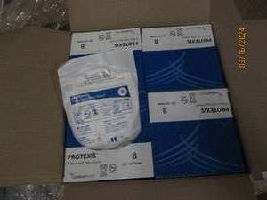 lot 111 image: case of pi blue powder free surgical gloves size 8 4 packages in case