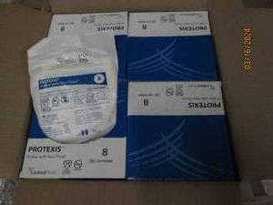 lot 112 image: case of pi blue powder free surgical gloves size 8 4 packages in case