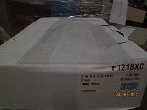 lot 115 image: case of 1000 clear 8 inch x 4 inch x 18 inch bags