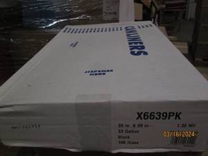 lot 128 image: case of 100 33 gallon black garbage bags