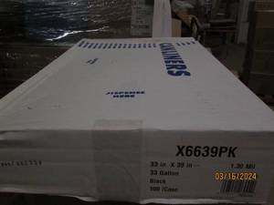 lot 130 image: case of 100 33 gallon black garbage bags