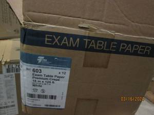 lot 135 image: case of exam table paper 18 inch x 125 foot x 12 rolls