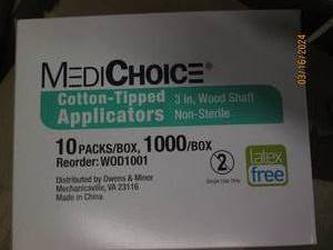 lot 145 image: package of 1000 3 inch cotton tipped applicators