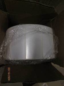 lot 157 image: case of 2 big rolls of 2 inch x 4 inch labels