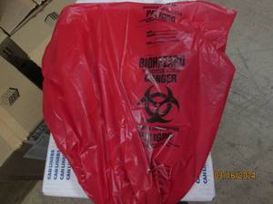 lot 159 image: case of bio hazard bags...