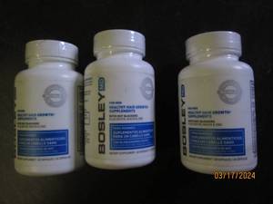 lot 260 image: 3 bottles of bosley heathy hair growth supplements