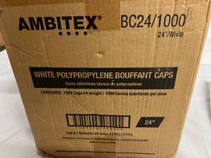1000 White Bouffant Caps