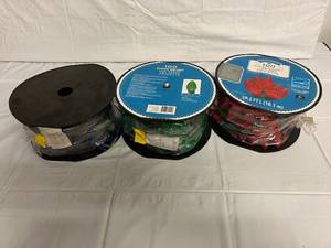 3 x 59ft Rolls of Christmas Lights (Blue, Green, and Red)