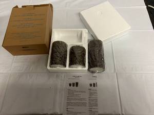 Set of 3 Bark Textured LED Candles