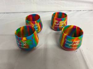 4 Rubber Wine Glasses