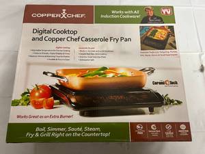 Digital Cooktop and Copper Chef Casserole Fry Pan