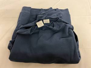 2 Navy Blue Crew Neck Sweatshirts - 2XL