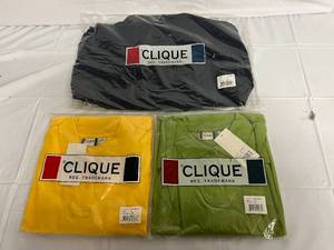 Navy Blue Dress Shirt, Yellow Polo, Green Polo - 3XL