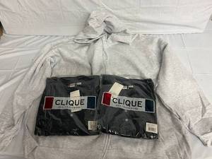 2 Navy Polo Shirts and Gray Zip Up Hoodie - 5XL