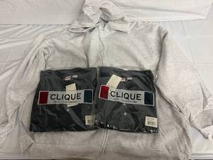 2 Navy Polo Shirts and Gray Zip Up Hoodie - 5XL