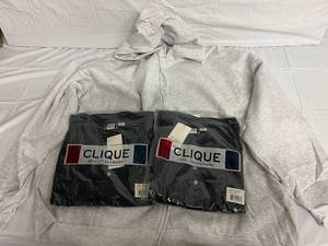 2 Navy Polo Shirts and Gray Zip Up Hoodie - 5XL