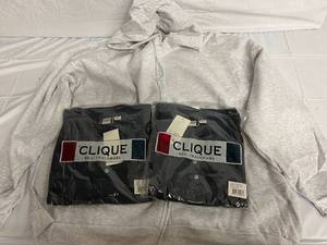 2 Navy Polo Shirts and Gray Zip Up Hoodie - 5XL