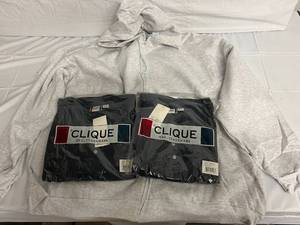 2 Navy Polo Shirts and Gray Zip Up Hoodie - 5XL