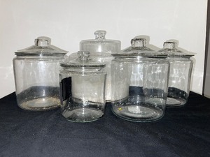 Set of 5 Glass Kitchen Canisters