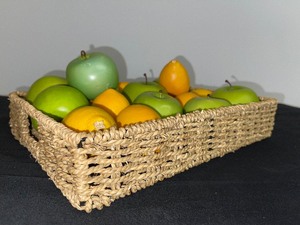 Large Weaved Basket Full Of Faux Fruit