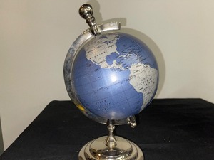 Globe of Earth Polished Metal Base