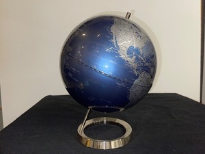 Globe of Earth Polished Crome Metal Base
