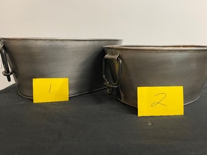 Set of 2 Brushed Metal Baskets