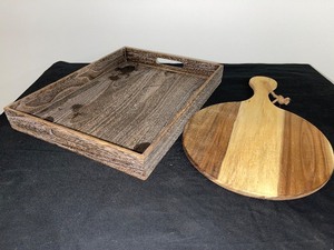 Wood Tray and Pizza Paddle