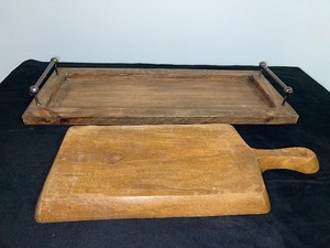 Heavy Wood Cutting Board and Wood Serving Tray