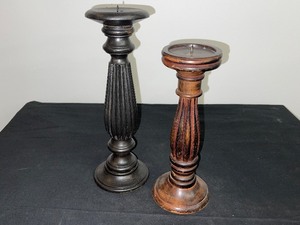 Lot of 2 Similar Pilar Candle Holders