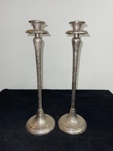 Set of 2 Metal Candle Stick Holders