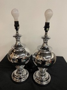 Set of (2) Iridescent Glass Table Lamps