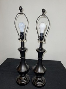 Set Of (2) Metal Lamps