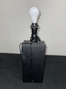 Glass and Wood Table Lamp