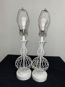 Set of (2) Wire Cage Table Lamps