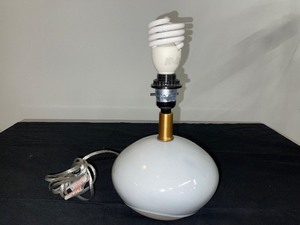 White Glass Bulb Table Lamp