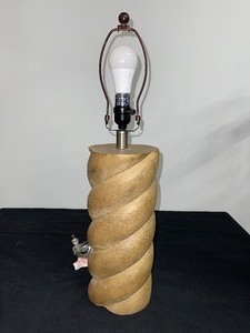 Turned Wood Spiral Table Lamp