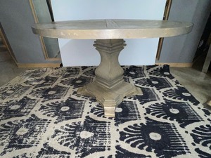 Wood Round Pedestal Table